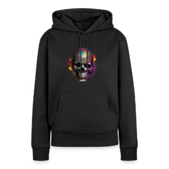Crânes Crâne Crâne Crâne Os du crâne - Sweat à capuche Premium bio Femme - noir - Devant - Julia (174cm)