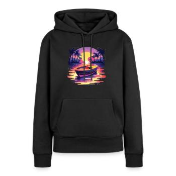 Boot - Frauen Premium Bio Hoodie - Schwarz - Vorne - Julia (174cm)
