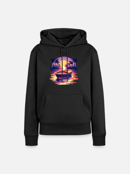 Boot - Frauen Premium Bio Hoodie - Schwarz