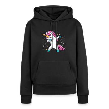 Dabbing Licorne Licorne Dab Dabbing Trend Dance - Sweat à capuche Premium bio Femme - noir - Devant - Julia (174cm)