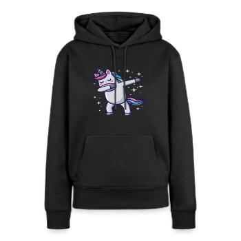Dabbing Licorne Licorne Dab Dabbing Trend Dance - Sweat à capuche Premium bio Femme - noir - Devant - Julia (174cm)
