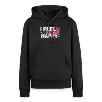 savon fabrication savon savonnière savonnerie savon chaudière - Sweat à capuche Premium bio Femme - noir - Devant - Julia (174cm)