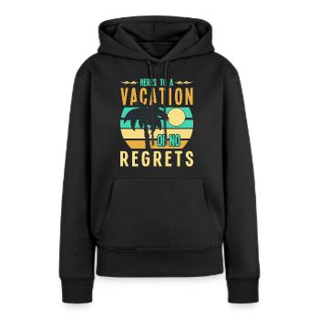 Pour des vacances sans regrets - Sweat à capuche Premium bio Femme - noir - Devant - Julia (174cm)