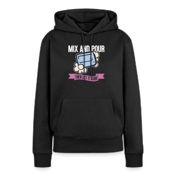savon fabrication savon savonnière savonnerie savon chaudière - Sweat à capuche Premium bio Femme - noir - Devant - Julia (174cm)