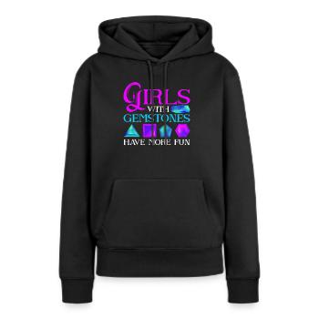 Crystal Healer Crystals Girls With Gemstones - Women’s Premium Organic Hoodie - black - Front - Julia (174cm)
