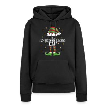 Der unfreundliche Elf - Familien Weihnachtsoutfit - Frauen Premium Bio Hoodie - Schwarz - Vorne - Julia (174cm)