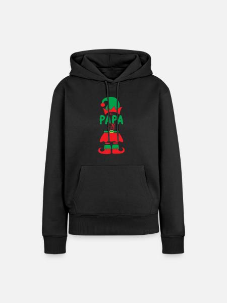 Der Papa Elf - Frauen Premium Bio Hoodie - Schwarz