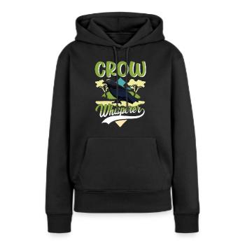 Chuchoteurs de corbeaux Corbeau Crow Crow éleveur de corbeaux - Sweat à capuche Premium bio Femme - noir - Devant - Julia (174cm)