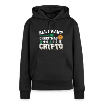 Tout ce que je veux pour Noël, c’est la crypte - Sweat à capuche Premium bio Femme - noir - Devant - Julia (174cm)