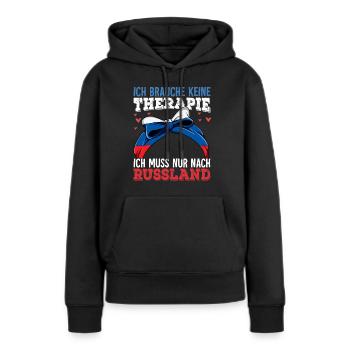 Russland - Frauen Premium Bio Hoodie - Schwarz - Vorne - Julia (174cm)