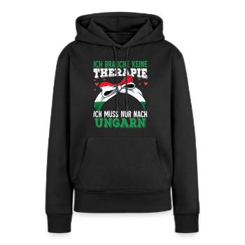 Ungarn - Frauen Premium Bio Hoodie - Schwarz - Vorne - Julia (174cm)
