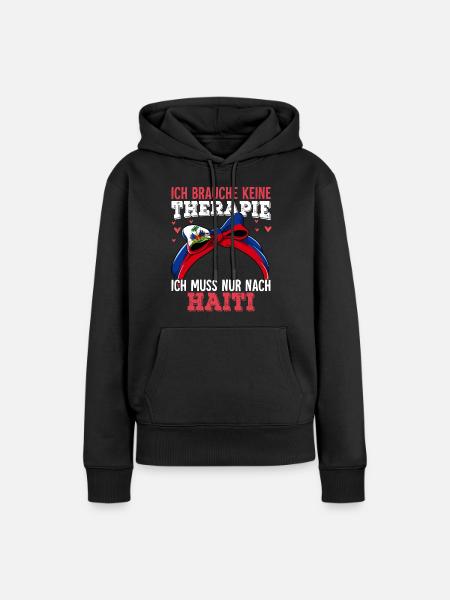 Haiti - Frauen Premium Bio Hoodie - Schwarz