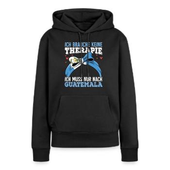 Guatemala - Frauen Premium Bio Hoodie - Schwarz - Vorne - Julia (174cm)