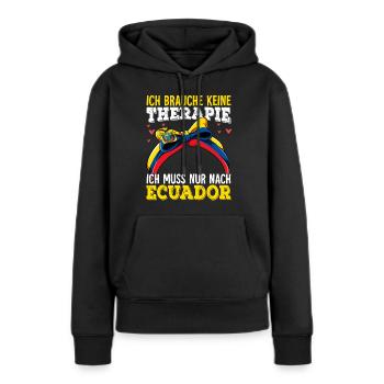 Ecuador - Frauen Premium Bio Hoodie - Schwarz - Vorne - Julia (174cm)