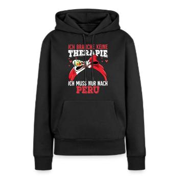 Peru - Frauen Premium Bio Hoodie - Schwarz - Vorne - Julia (174cm)