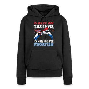 Kroatien - Frauen Premium Bio Hoodie - Schwarz - Vorne - Julia (174cm)