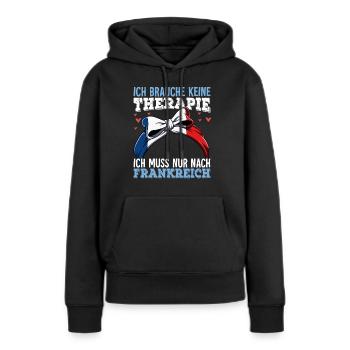 Frankreich - Frauen Premium Bio Hoodie - Schwarz - Vorne - Julia (174cm)