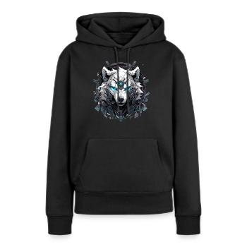 Mecha Tier Tiger Wolf Fuchs Dino Bär Cyborg - Frauen Premium Bio Hoodie - Schwarz - Vorne - Julia (174cm)