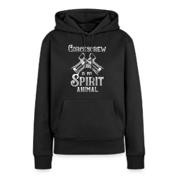 Korkenzieher Ist Mein Seelentier Sommelier - Frauen Premium Bio Hoodie - Schwarz - Vorne - Julia (174cm)