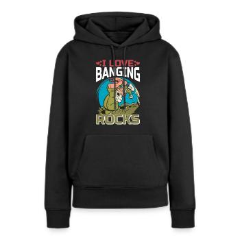 I Love Banging Rocks 2 - Frauen Premium Bio Hoodie - Schwarz - Vorne - Julia (174cm)