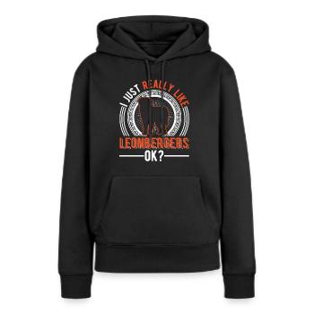 J’aime bien Leonberg - Sweat à capuche Premium bio Femme - noir - Devant - Julia (174cm)