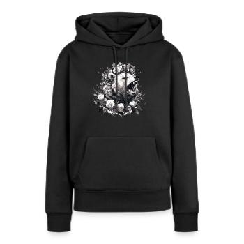 Ours, nature, environnement, protection de - Sweat à capuche Premium bio Femme - noir - Devant - Julia (174cm)