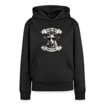 Im Zweifelsfall Traben Sie Es Aus - Wanderdesign - Frauen Premium Bio Hoodie - Schwarz - Vorne - Julia (174cm)