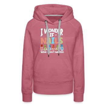 Nageltechniker Nagelstudio Nail Tech - Frauen Premium Bio Hoodie - Malve - Vorne - Isabella (175cm)