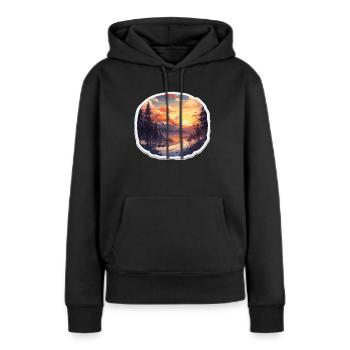 Hiver Winterlandschadt Domaine skiable Ski - Sweat à capuche Premium bio Femme - noir - Devant - Julia (174cm)