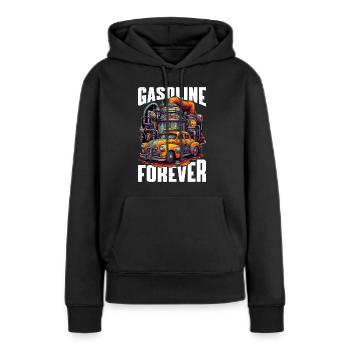 Essence Forever 10 - Sweat à capuche Premium bio Femme - noir - Devant - Julia (174cm)