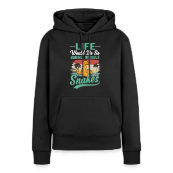 Schlangen Besitzer Schlangenliebhaber - Frauen Premium Bio Hoodie - Schwarz - Vorne - Julia (174cm)