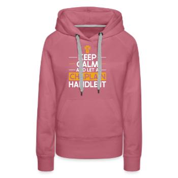 Kaplan Kleriker Pfarrer - Frauen Premium Bio Hoodie - Malve - Vorne - Isabella (175cm)