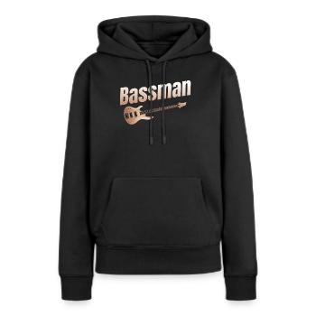Bassiste, Drôle de bassiste, Guitariste, Metalcore - Sweat à capuche Premium bio Femme - noir - Devant - Julia (174cm)
