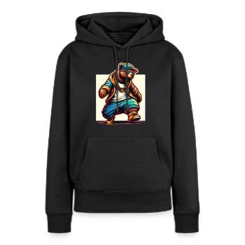Bär Bären Bärenkopf Bär Braunbär Bären - Frauen Premium Bio Hoodie - Schwarz - Vorne - Julia (174cm)
