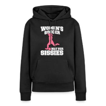 Soccer féminin, Soccer féminin, Soccer féminin - Sweat à capuche Premium bio Femme - noir - Devant - Julia (174cm)