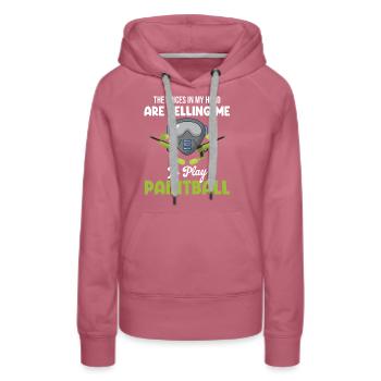 The voices in my head tell me that I'm - Women’s Premium Organic Hoodie - mauve - Front - Isabella (175cm)