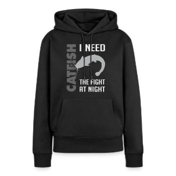 Wels fischen Kampf mit dem starken Wels - Frauen Premium Bio Hoodie - Schwarz - Vorne - Julia (174cm)