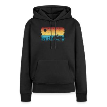 Évolution de la mécanique de machinerie agricole - Sweat à capuche Premium bio Femme - noir - Devant - Julia (174cm)