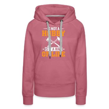 Ce n’est pas un passe-temps mais un mode de vie - Sweat à capuche Premium bio Femme - mauve - Devant - Isabella (175cm)