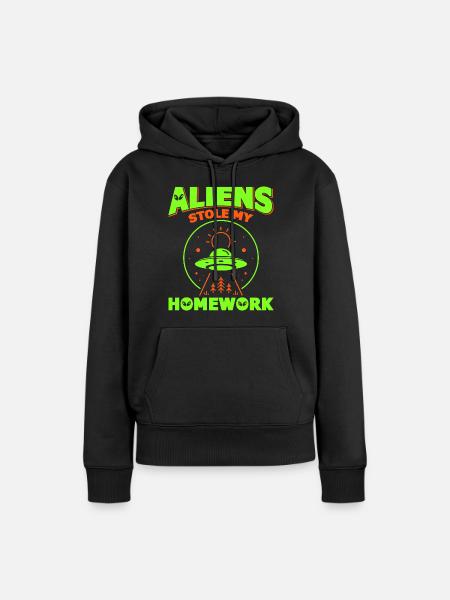 Back to School, Back to School, Alien, Student School - Women’s Premium Organic Hoodie - black