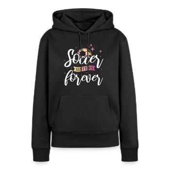 Soccer féminin, Football féminin, Football féminin - Sweat à capuche Premium bio Femme - noir - Devant - Julia (174cm)
