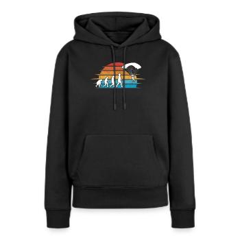 Fallschirmspringer EvolutionFallmschirm Skydive - Frauen Premium Bio Hoodie - Schwarz - Vorne - Julia (174cm)