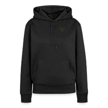 Don d’organes Greffe d’organes Don d’organes - Sweat à capuche Premium bio Femme - noir - Devant - Julia (174cm)