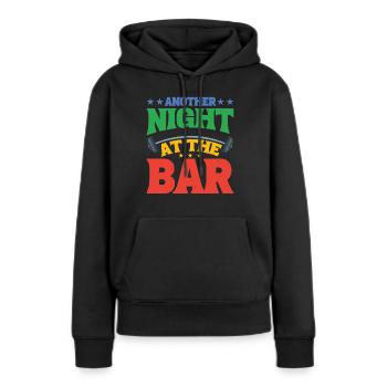 Une autre nuit au bar 2 - Sweat à capuche Premium bio Femme - noir - Devant - Julia (174cm)