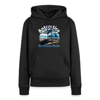 L’Antarctique, notre gelée - Sweat à capuche Premium bio Femme - noir - Devant - Julia (174cm)