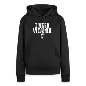 J’ai besoin de vitamine Cash Finanzielle Freiheit Geld Cash - Sweat à capuche Premium bio Femme - noir - Devant - Julia (174cm)