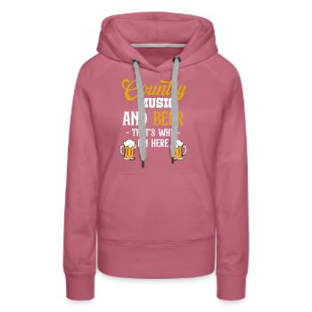 Musique country et bière C’est pour ça que je suis là - Sweat à capuche Premium bio Femme - mauve - Devant - Isabella (175cm)