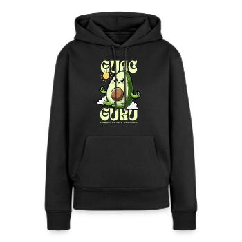 Peace, Love & Avocado – Umweltfreundliche - Frauen Premium Bio Hoodie - Schwarz - Vorne - Julia (174cm)