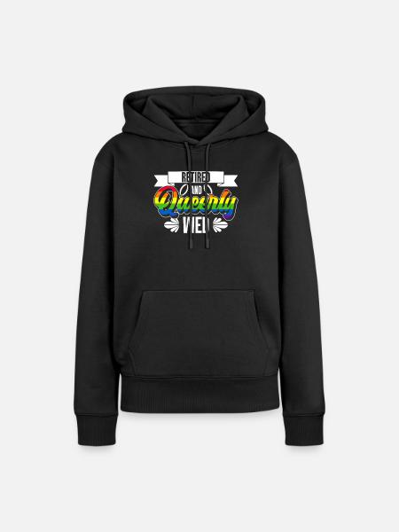 Gay Pride Hochzeit Homo-Ehe - Frauen Premium Bio Hoodie - Schwarz