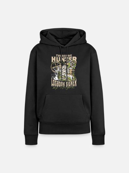 Chasseur de trésors géocaches de jour - Sweat à capuche Premium bio Femme - noir